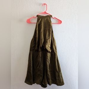 Urban Outfitters Olive Green Halter Jumpsuit